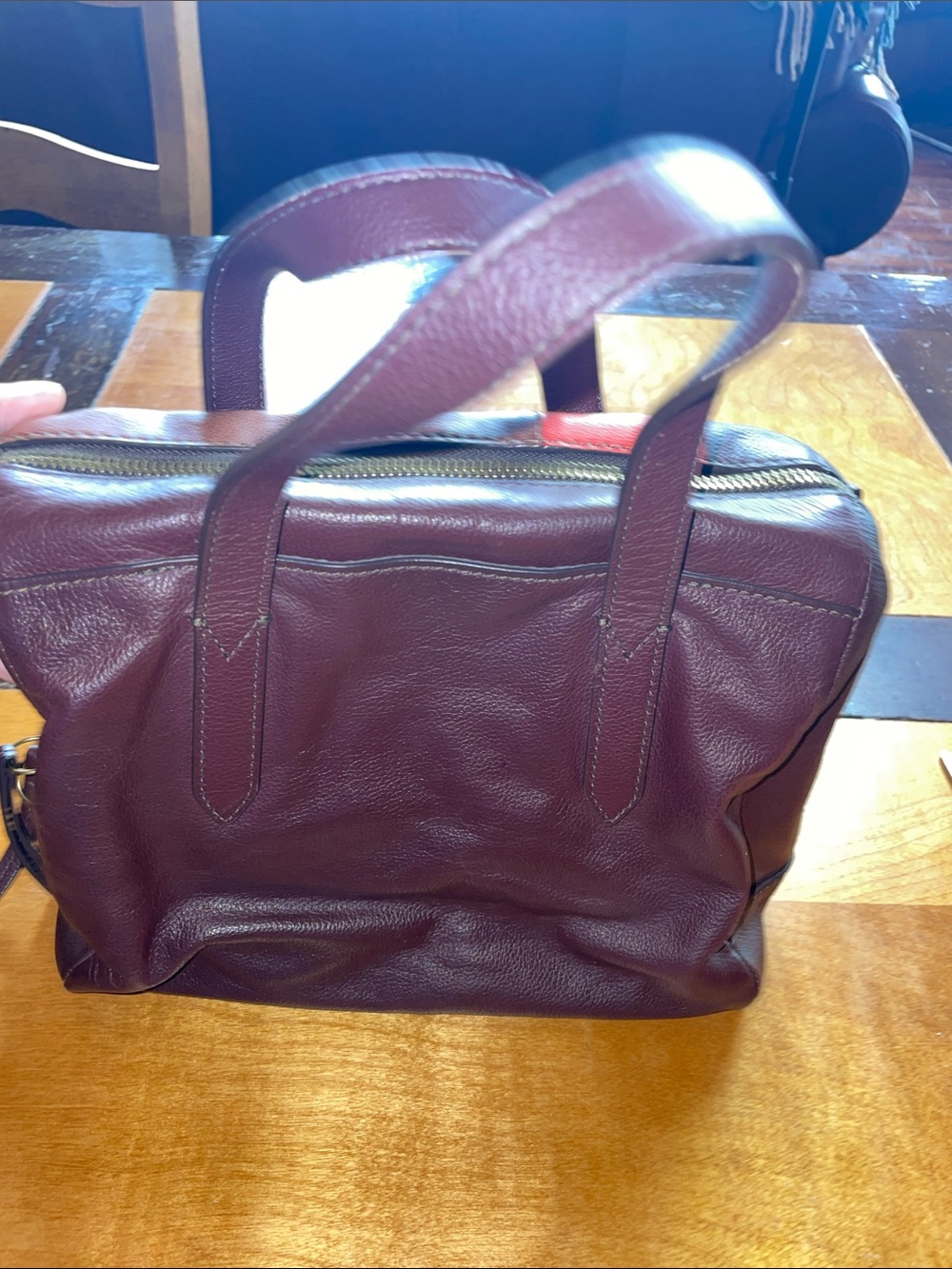 VINTAGE FOSSIL Multi-Color Leather Patchwork Tote Bag - Picture 5 of 7
